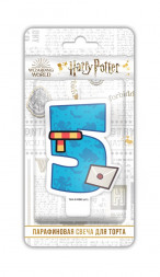 Harry Potter. Парафиновая свеча в торт (цифра 5 с рисунком), в блистере (чиби)