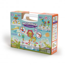 Конструктор Мозаика в чемоданчике 4 в 1. Динозавры