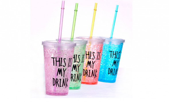 Цветные стаканы для охлажденных напитков Ice Plastic Bottle-200 оптом