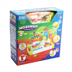 Конструктор Мозаика в чемоданчике 5 в 1. Объемные фигуры и шестеренки