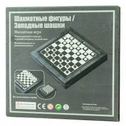 Настольная игра 2 в 1, &quot;Шахматные фигуры, Западные шашки&quot; QX7863