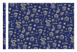 Harry Potter. Упаковочная бумага 690*990 мм, 2 шт в рулоне (синяя)