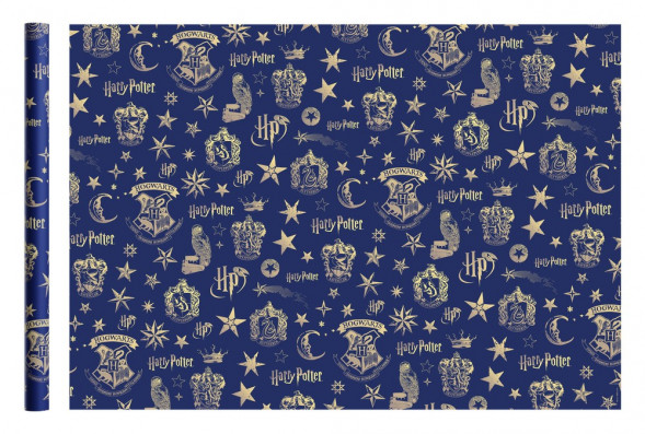 Harry Potter. Упаковочная бумага 690*990 мм, 2 шт в рулоне (синяя) оптом